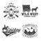 Cowboy club badge. Wild west. Vector. Concept for shirt, logo, print, stamp, tee with cowboy and covered wagon. Vintage