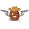 Cowboy coffee bean character cartoon