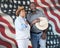 Cowboy Couple Honoring Country