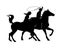 Cowboy and cowgirl horse riders black vector silhouette outline