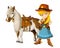 Cowboy - cowgirl - wild west - illustration for the children