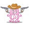 Cowboy cute jellyfish character cartoon