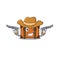 Cowboy cute suitcase with the cartoon shape