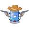 Cowboy cylinder bucket Cartoon of for liquid