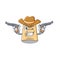 Cowboy egg slicer isolated in the cartoon