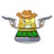 Cowboy electronic cash register isolated on a cartoon