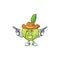 Cowboy elephant apple fruit in cartoon character