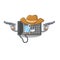 Cowboy fax machine isolated in the mascot