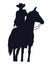 cowboy figure silhouette in horse