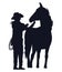 cowboy figure silhouette with horse character