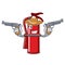 Cowboy fire extinguisher character cartoon