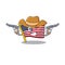 Cowboy flag america isolated in the cartoon