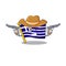 Cowboy flag greece isolated in the character