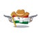 Cowboy flag hungary mascot shaped on cartoon