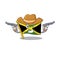 Cowboy flag jamaica isolated with the cartoon