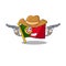 Cowboy flag portugal character in shape cartoon
