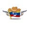 Cowboy flag venezuela with the cartoon shape