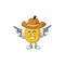 Cowboy fruit loquat fresh mascot character shape