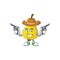 Cowboy fruit pear cartoon character with mascot