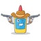 Cowboy glue bottle character cartoon