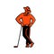 Cowboy Golfer Leaning Golf Club Mascot