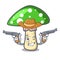 Cowboy green amanita mushroom character cartoon