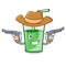 Cowboy green smoothie character cartoon