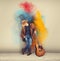 Cowboy guitarist colorful