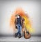 Cowboy guitarist colorful