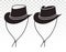 Cowboy hat or bullhide hats with strap strapped flat icon for apps and websites