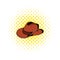 Cowboy hat icon in comics style