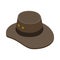 Cowboy hat icon, isometric 3d style
