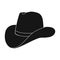 Cowboy hat icon in monochrome style isolated on white background. Rodeo symbol.