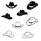 Cowboy hat icon vector. west illustration sign. Texas symbol or logo.