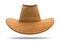 Cowboy hat isolated on white background. Vintage hat made from leather material. Clipping path