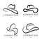 cowboy hat logo icon vector design template