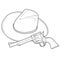 Cowboy Hat Pistol Revolver Gun