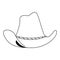 Cowboy hat retro classic cartoon in black and white