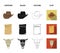 Cowboy hat, is searched, cart, bull skull. Wild West set collection icons in cartoon,black,outline,flat style vector
