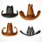 Cowboy hats set isolated on a white