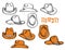 Cowboy hats set. Vector hand drawn graphic illustration isolated on white for design