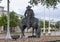 Cowboy on a horse, part of the longest bronze sculpture collection in the United States in The Center at Preston Ridge.
