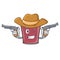 Cowboy hot chocolate character cartoon