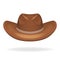 Cowboy leather hat isolated 3d realistic icon design vector illustration