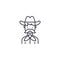 Cowboy linear icon concept. Cowboy line vector sign, symbol, illustration.