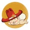 Cowboy little baby with big western sheriff hat