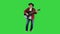 Cowboy man with acoustic guitar singing a song on a Green Screen, Chroma Key.