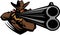 Cowboy Mascot Aiming Shotgun Illustration