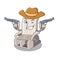 Cowboy massage chair isolated in the character
