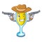 Cowboy mimosa character cartoon style